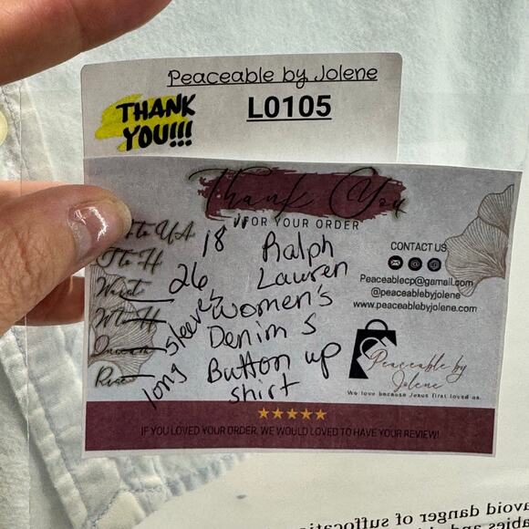 Lauren by Ralph Lauren women’s small denim button-down long sleeve top - Picture 9 of 9